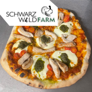 Pizza mit Putenstreifen