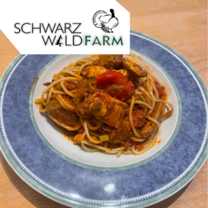 Spaghetti Pomodore mit Putenstreifen